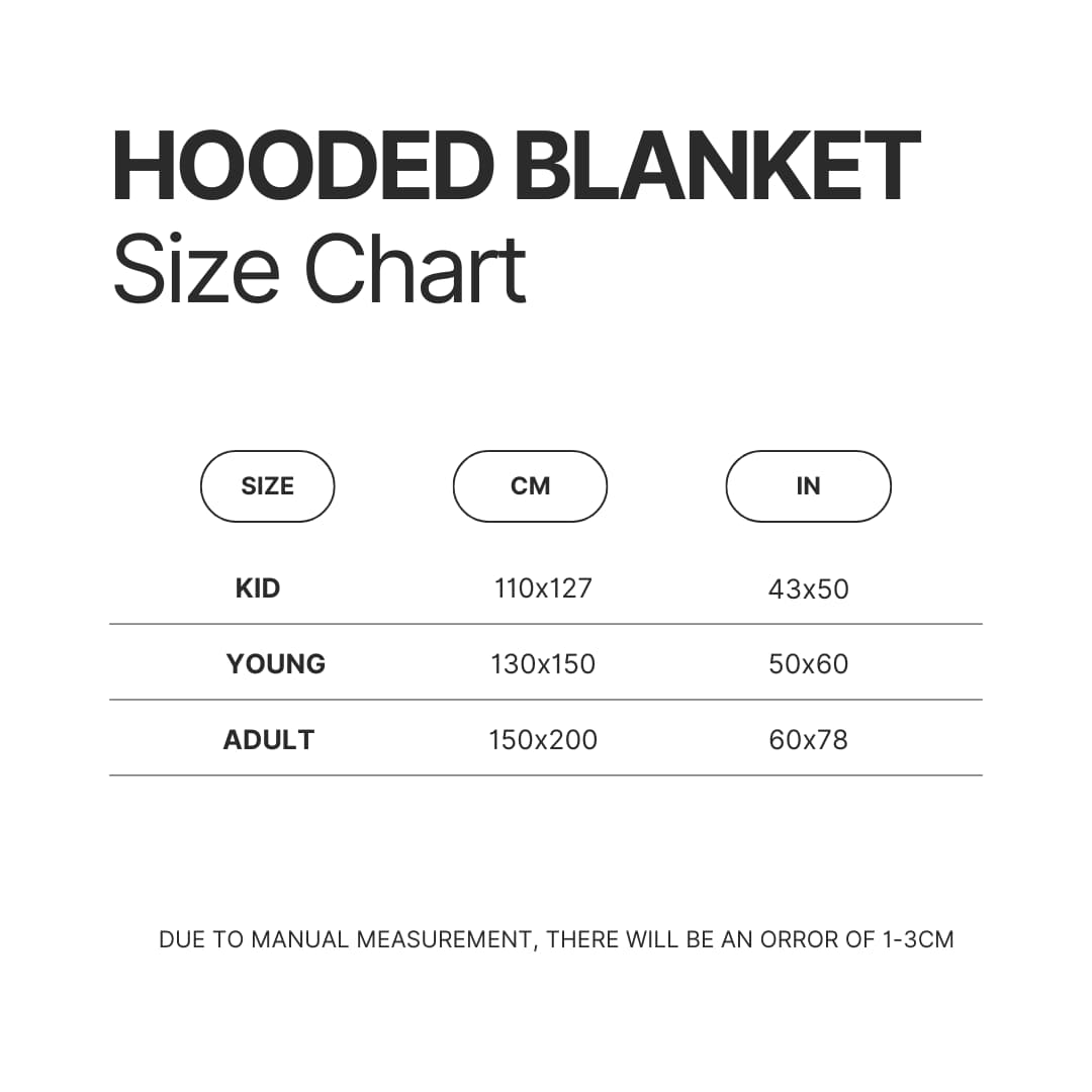 Hooded Blanket Size Chart 1 - My Hero Academia Store