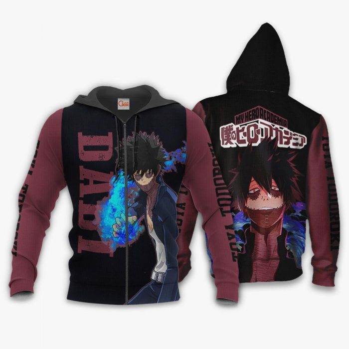 1201 AOP My Hero Academia Characters VA Dabi 1 Zip hoodie font and back n - My Hero Academia Store