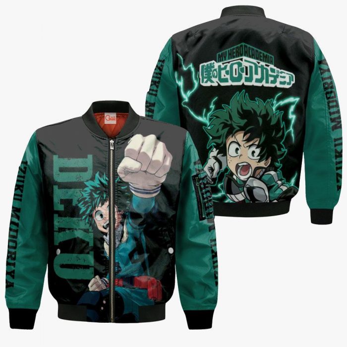 1201 AOP My Hero Academia Characters VA Izuku Midoriya 4 Bomber jacket front and back - My Hero Academia Store