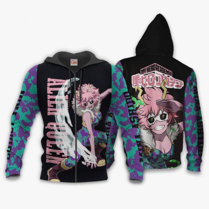 1201 AOP My Hero Academia Characters VA Mina Ashido 1 Zip hoodie font and back - My Hero Academia Store