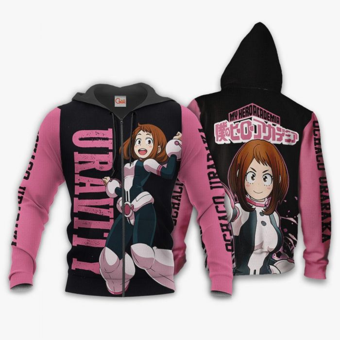 1201 AOP My Hero Academia Characters VA Ochako Uraraka 1 Zip hoodie font and back n - My Hero Academia Store