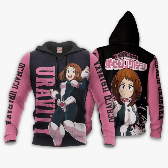 1201 AOP My Hero Academia Characters VA Ochako Uraraka 2 hoodie font and back - My Hero Academia Store