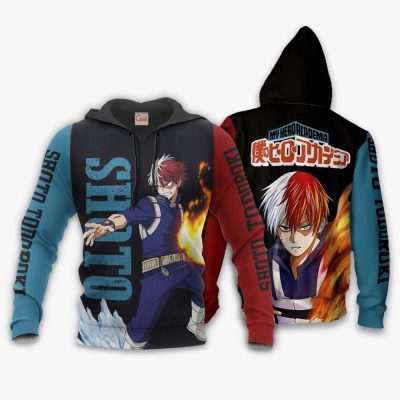 1201 AOP My Hero Academia Characters VA Shoto Todoroki 2 hoodie font and back - My Hero Academia Store