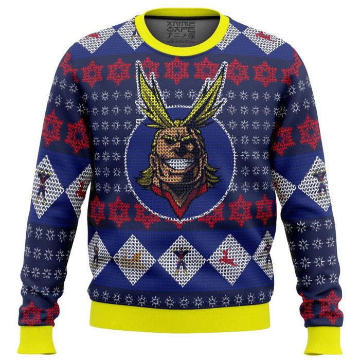 all might my hero academia premium ugly christmas sweater 636042 - My Hero Academia Store