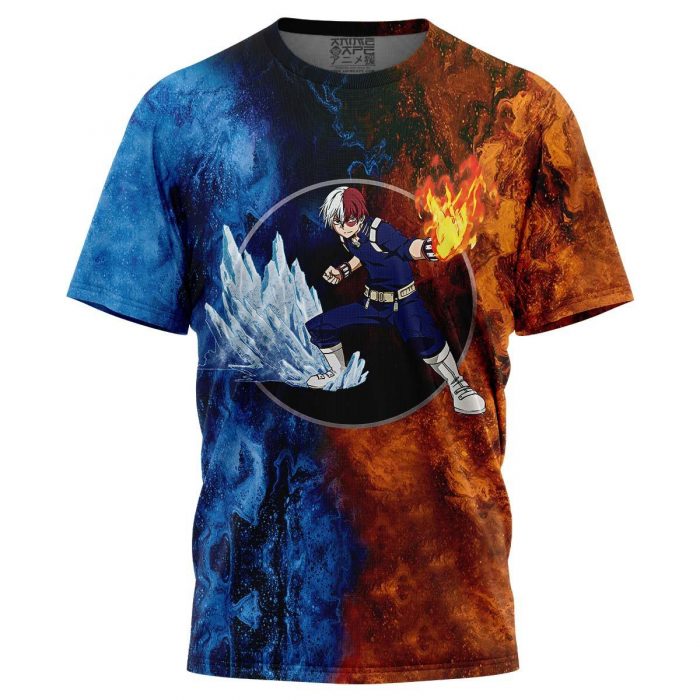 burning fire shoto t shirt 930790 - My Hero Academia Store