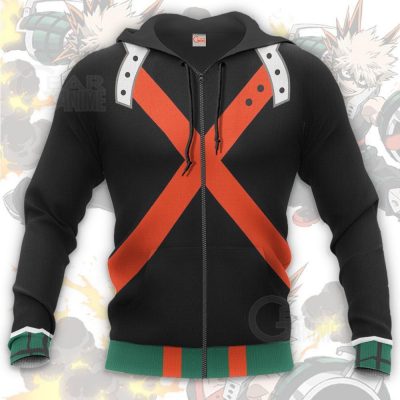 My Hero Academia Katsuki Bakugou Outfit Cosplay Hoodie Zipper Sweatshirt Jacket 