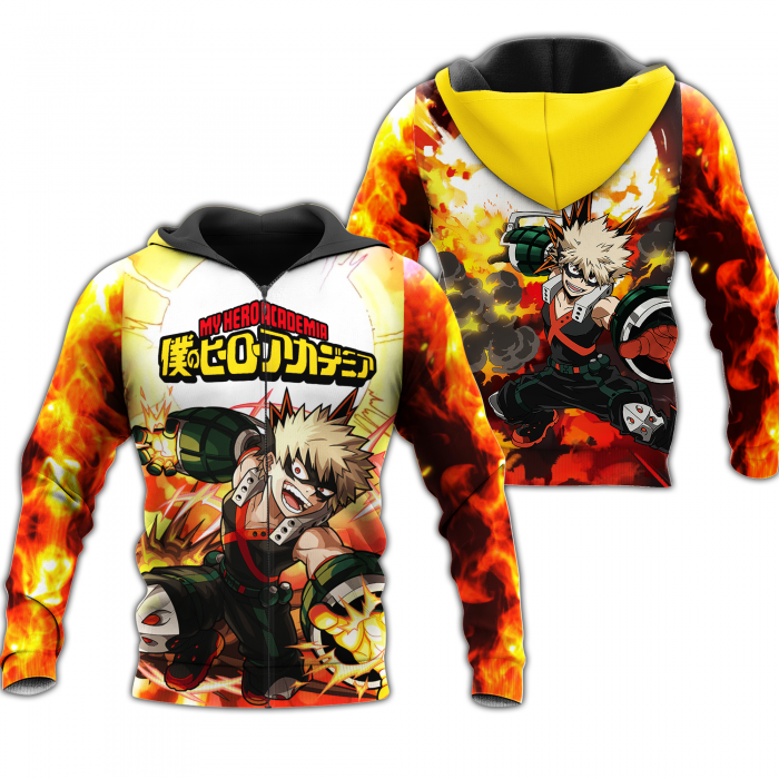katsuki bakugou zip hoodie my hero academia anime shirt fan gift ha06 gearanime - My Hero Academia Store