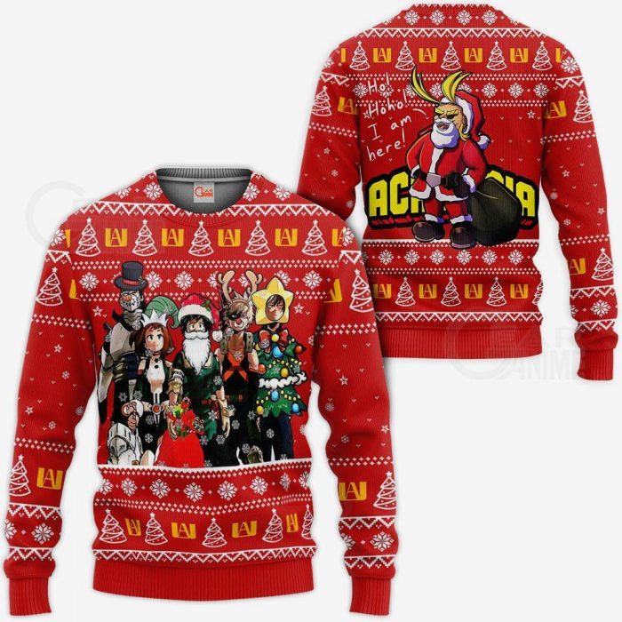 my hero academia ugly christmas sweater santa anime xmas gift va09 gearanime - My Hero Academia Store
