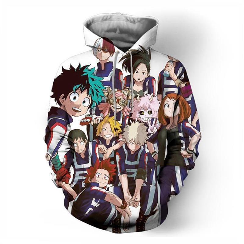 Unisex My Hero Academia 3D Print Anime Hoodie Pullover Sportswear  Sweatshirt