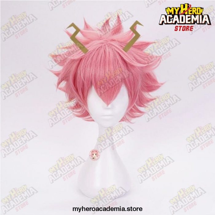 2021 My Hero Academia Mina Ashido Pink Wig With Headwear Cosplay Costume Boku No Heat Resistant