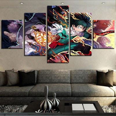 5 Pieces Picture Hot Sale Anime My Hero Academia Canvas Painting Cartoon Boy Posters For Home - My Hero Academia Store