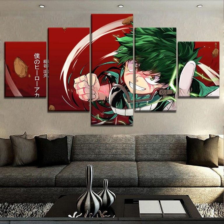 Mha Wall Art - 5 Pieces Deku Canvas Wall Art - My Hero Academia Store