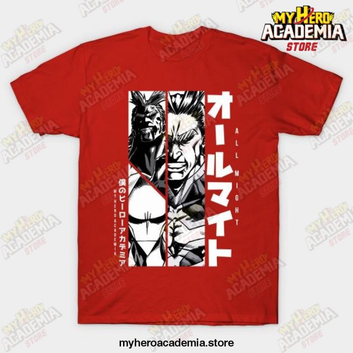 All Might Mha Design T-Shirt Red / S