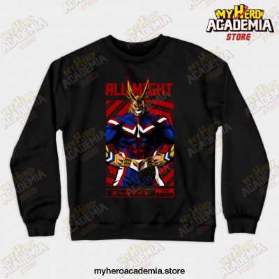 All Might My Hero Academia Anime Design Crewneck Sweatshirt Black / S