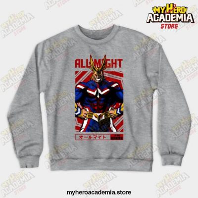 All Might My Hero Academia Anime Design Crewneck Sweatshirt Gray / S