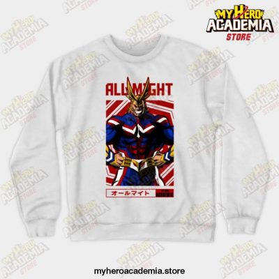All Might My Hero Academia Anime Design Crewneck Sweatshirt White / S