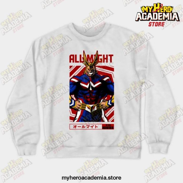 All Might My Hero Academia Anime Design Crewneck Sweatshirt White / S