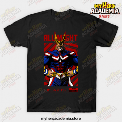 All Might My Hero Academia Anime Design T-Shirt Black / S