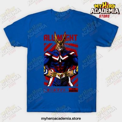 All Might My Hero Academia Anime Design T-Shirt Blue / S