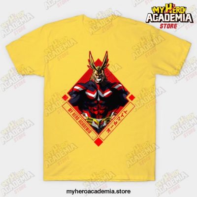 All Might My Hero Academia Diamond Anime T-Shirt Yellow / S