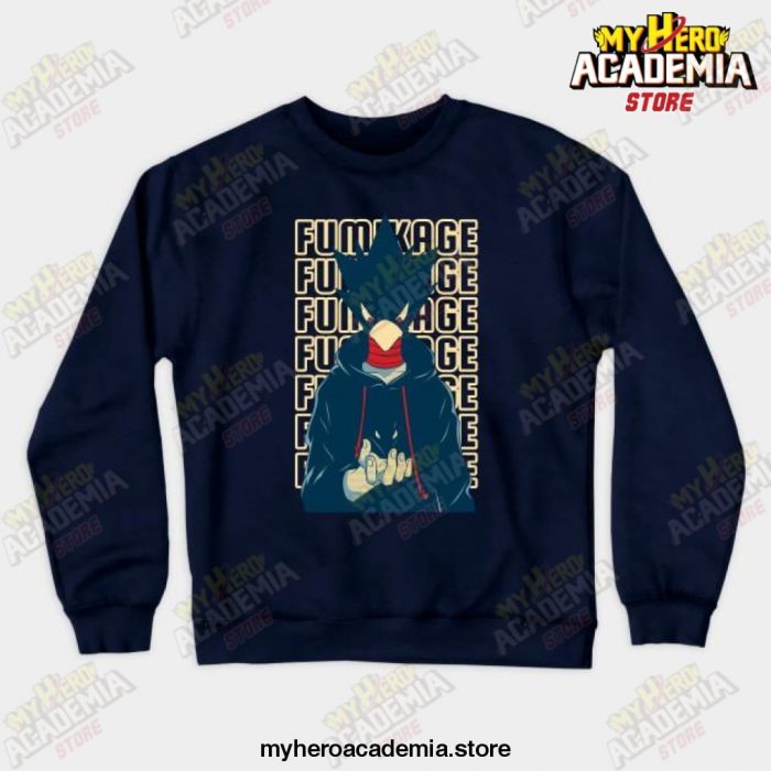 Anime Mha Fumikage Tokoyami Crewneck Sweatshirt Navy Blue / S