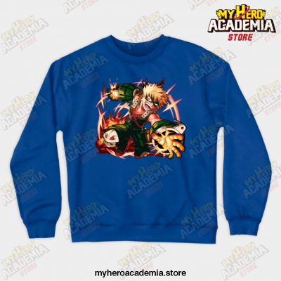 Bakugo Katsuki Crewneck Sweatshirt Blue / S