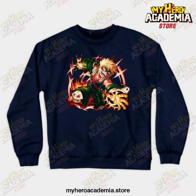 Bakugo Katsuki Crewneck Sweatshirt Navy Blue / S