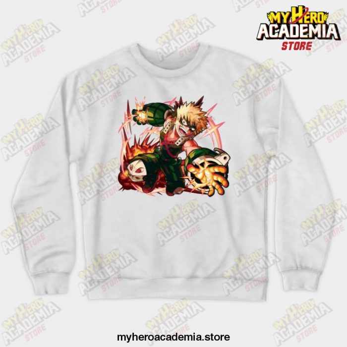 Bakugo Katsuki Crewneck Sweatshirt White / S