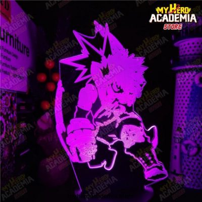 Boku No Hero Academia Bakugou Katsuki 3D Anime Lamp Illusion Led Nightlights My Hero Academia Table