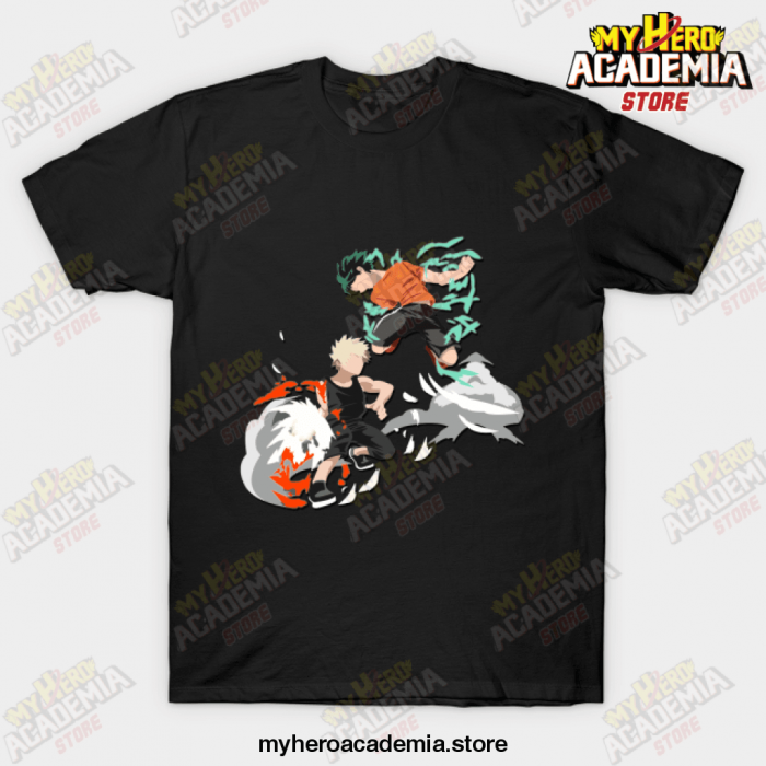 Boku No Hero Bakugo And Midoriya T-Shirt Black / S