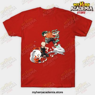 Boku No Hero Bakugo And Midoriya T-Shirt Red / S