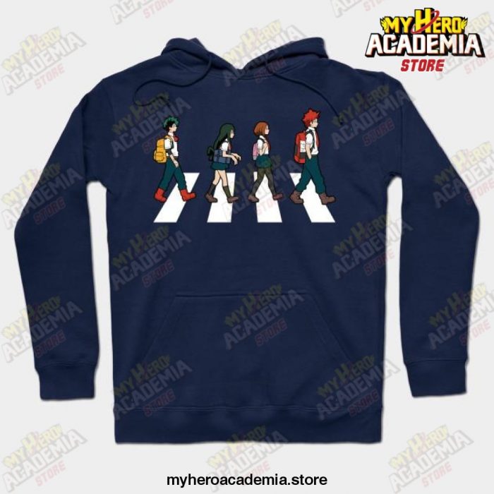 Mha Hero Road Hoodie Navy Blue / S