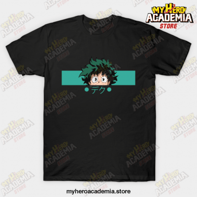Mha Midoriya Izuku Anime T-Shirt Black / S