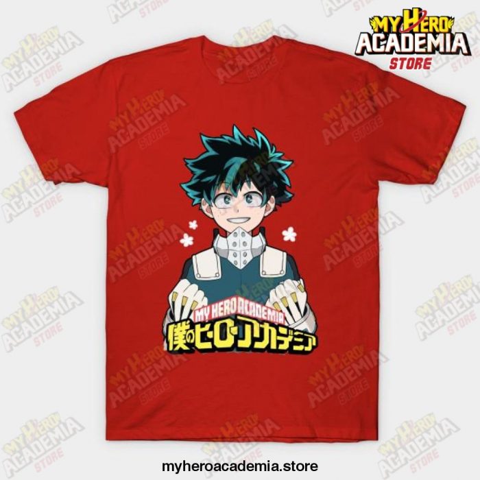 Midoriya Izuku Deku Boku No Hero Academia T-Shirt Red / S