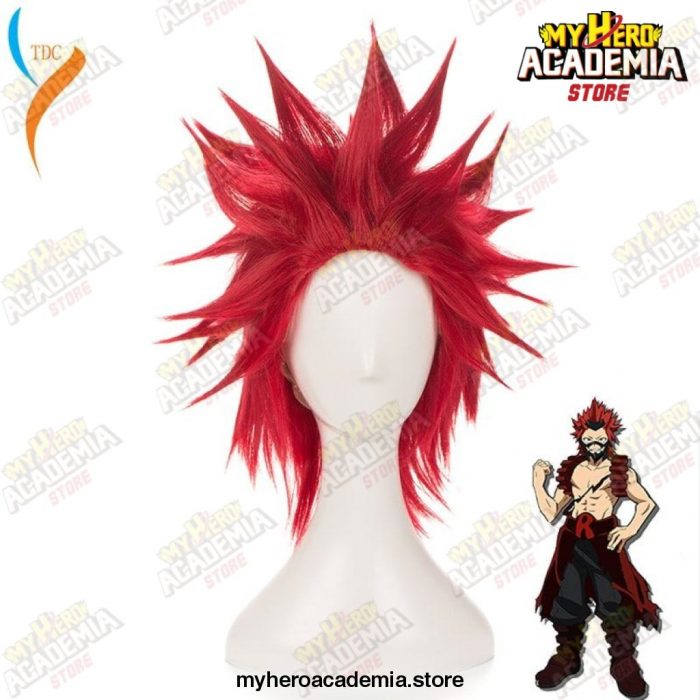 My Boku No Hero Academia Eijirou Kirishima Eijiro Short Red Heat Resistant Cosplay Costume Wig + Cap