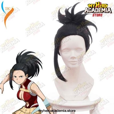 My Hero Academia Black Cosplay Wig Boku No Hiro Akademia Momo Yaoyorozu Synthetic Hair + Cap Anime