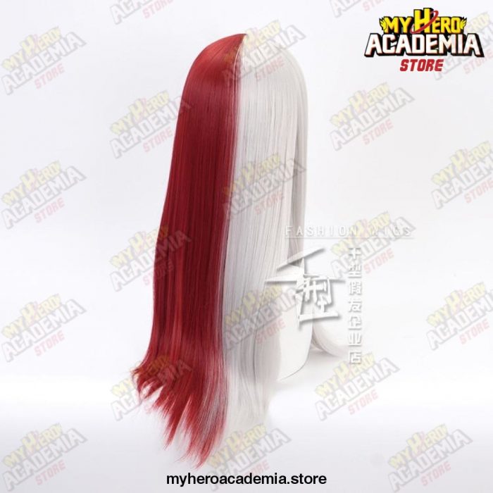 My Hero Academia Todoroki Shoto Women Long Wig Cosplay Costume Boku No Red And White Hair Halloween