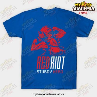 Red Riot Kirishima Eijiro Anime T-Shirt Blue / S