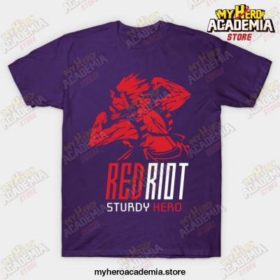 Red Riot Kirishima Eijiro Anime T-Shirt Purple / S