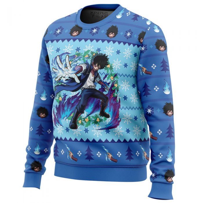 Christmas Dabi My Hero Academia men sweatshirt SIDE FRONT mockup - My Hero Academia Store