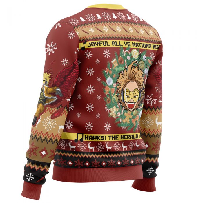 Hawks Singing Christmas Song My Hero Academia men sweatshirt SIDE BACK mockup - My Hero Academia Store