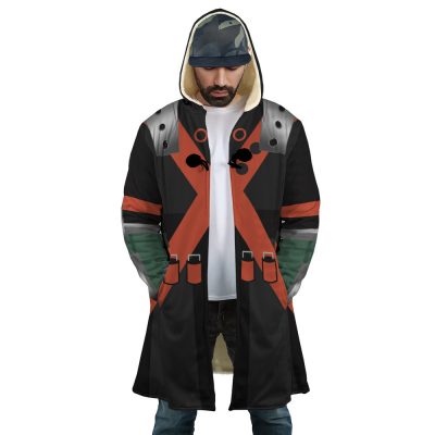 Katsuki Bakugo My Hero Academia AOP Hooded Cloak Coat FRONT Mockup - My Hero Academia Store