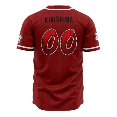 Kirishima Red Riot MHA AOP Baseball Jersey BACK Mockup - My Hero Academia Store