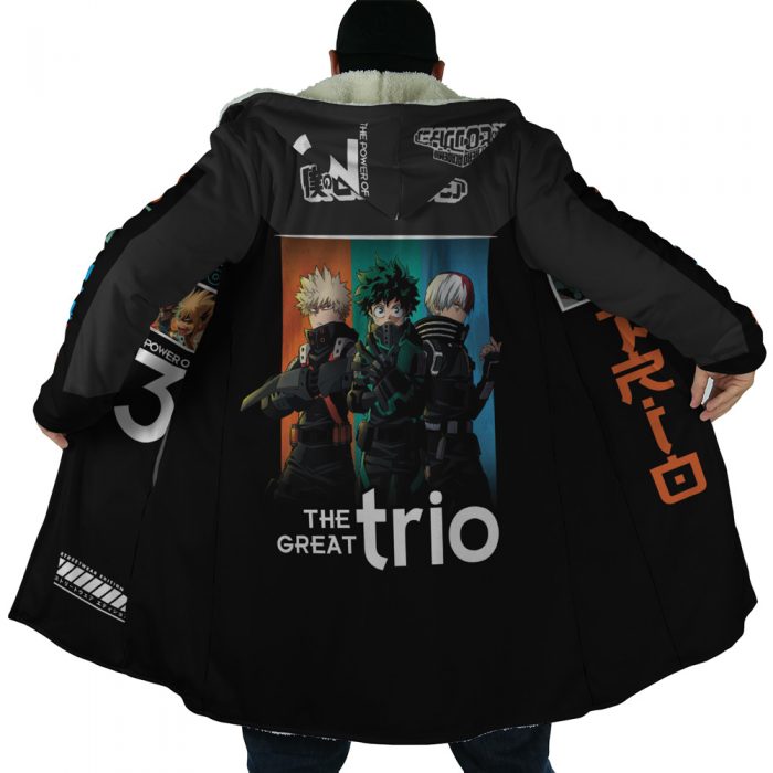 Trio MHA AOP Hooded Cloak Coat NO HOOD Mockup - My Hero Academia Store