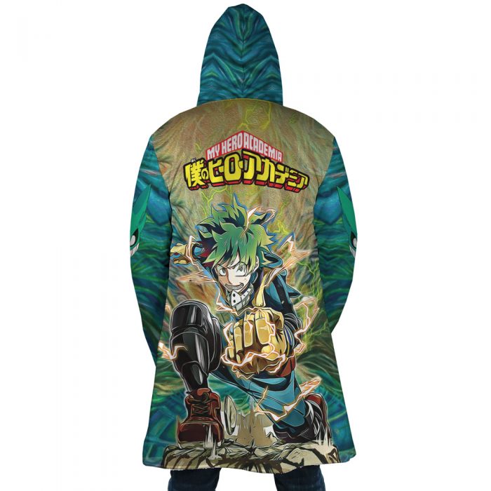 Trippy Deku My Hero Academia AOP Hooded Cloak Coat BACK Mockup - My Hero Academia Store