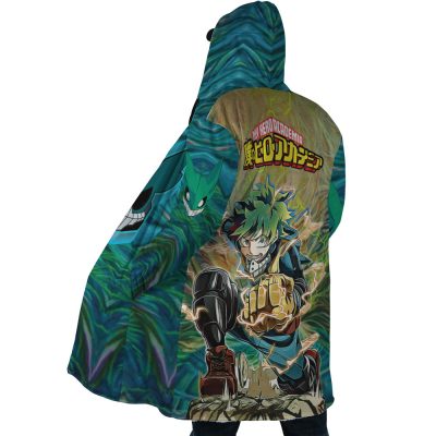 Trippy Deku My Hero Academia AOP Hooded Cloak Coat SIDE Mockup - My Hero Academia Store