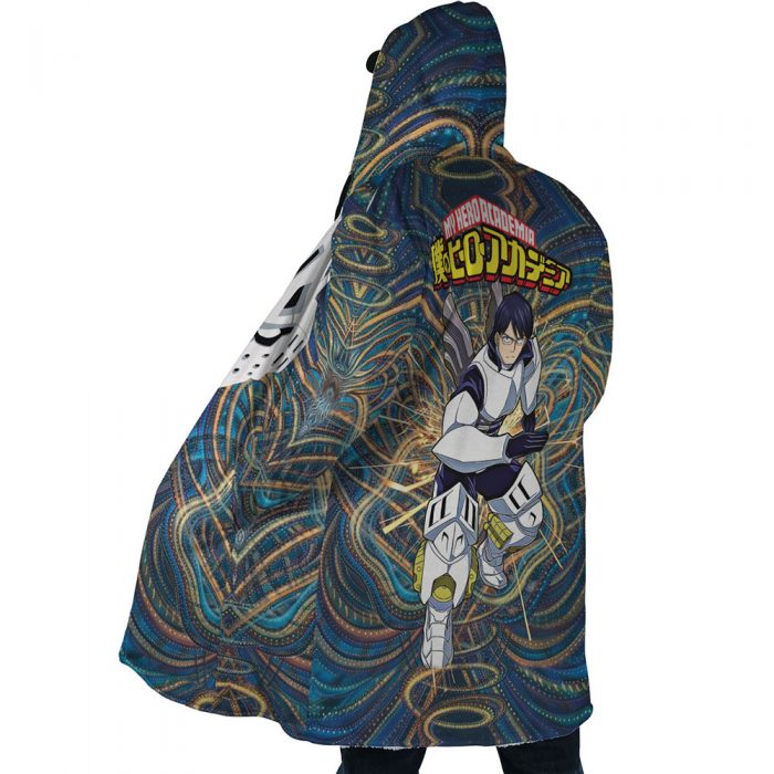 Trippy Engine Ida Tenya My Hero Academia AOP Hooded Cloak Coat SIDE Mockup - My Hero Academia Store
